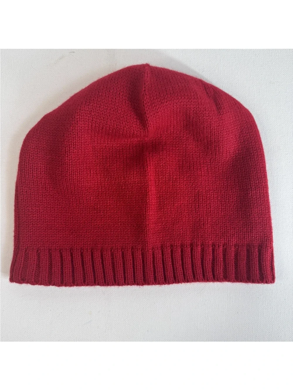 Michael Kors Red Acrylic Beanie Knit Hat Gold MK Logo